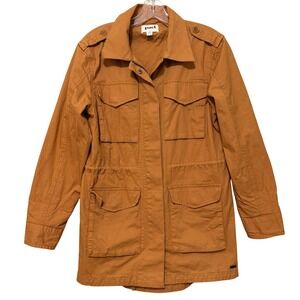 Pact Utility Field Jacket Womens XS Organic Cotton Pockets Cargo Orange Twill
